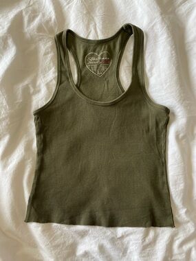 Vintage Streetwear Society Tank Top - Olive Green